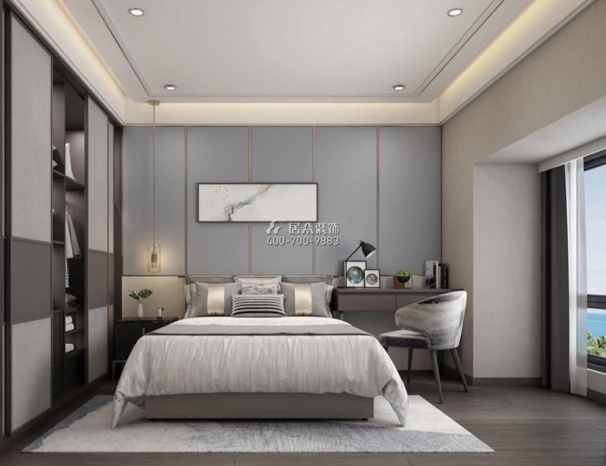 新天世纪商务中心157平方米现代简约风格平层户型卧室装修效果图
