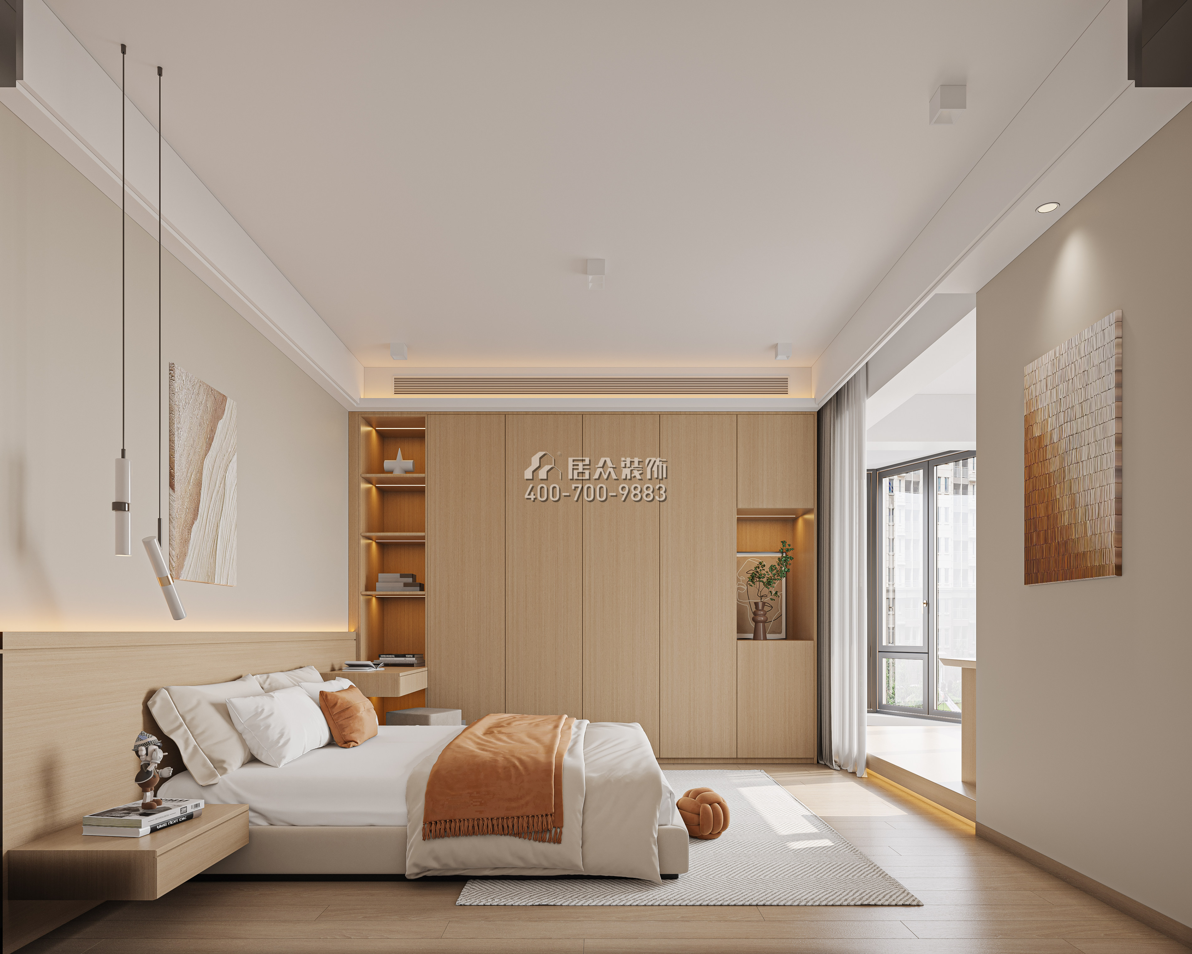 缤纷假日豪园120平方米现代简约风格平层户型卧室装修效果图