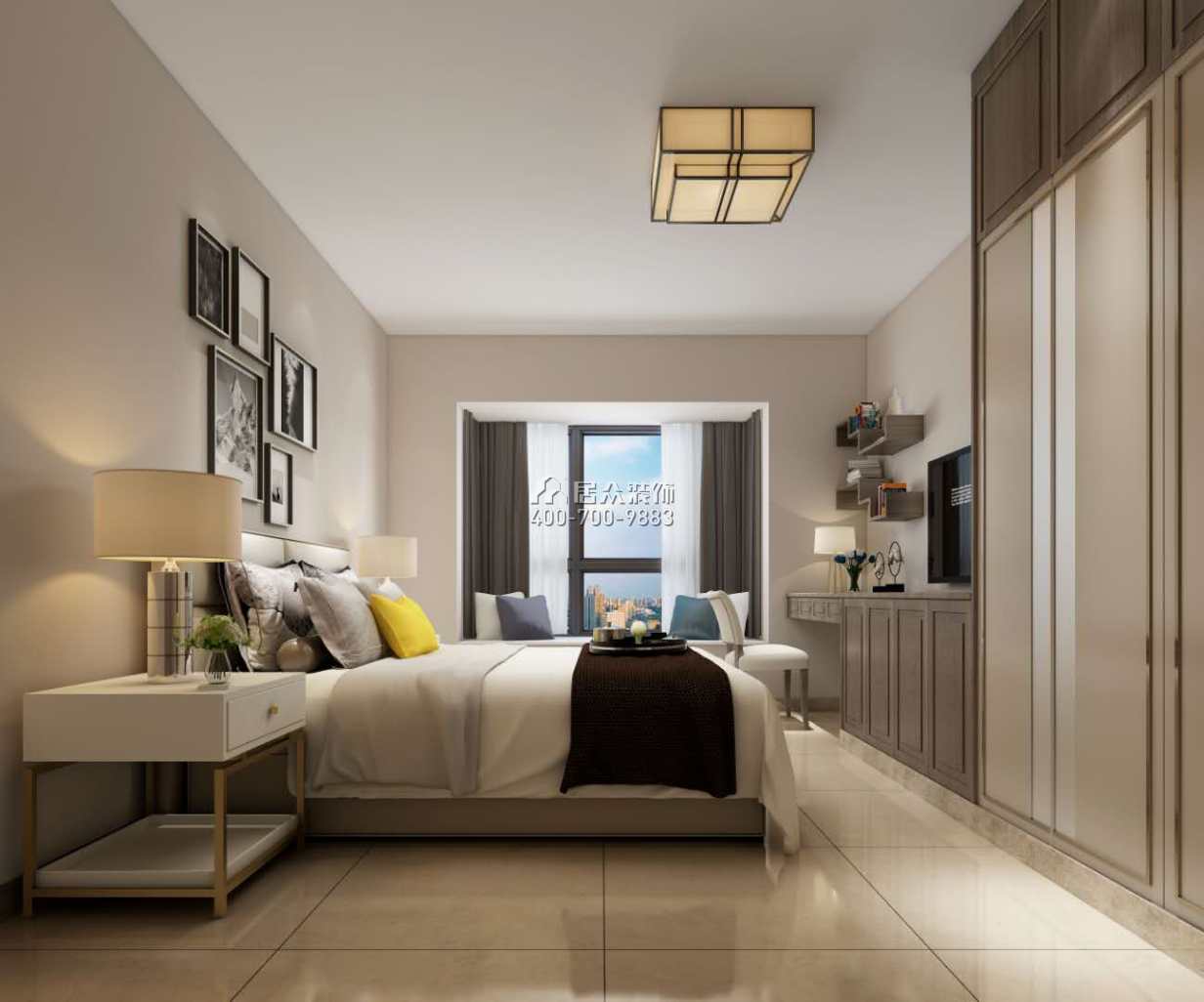 锦江豪苑137平方米中式风格平层户型卧室装修效果图