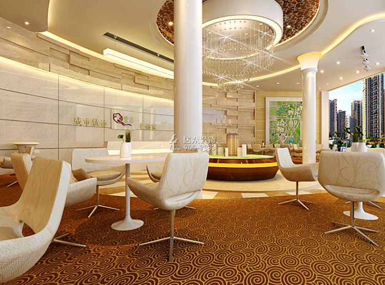 瑞麒紫居梦想家园900平方米混搭风格平层户型客厅装修效果图