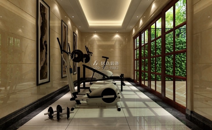 雅居乐白鹭湖320平方米中式风格别墅户型娱乐室装修效果图
