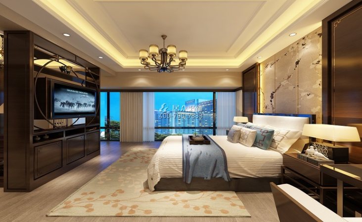美的君兰江山168平方米中式风格平层户型卧室装修效果图