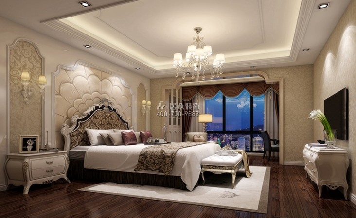 珠江帝景灣187平方米歐式風格平層戶型臥室裝修效果圖
