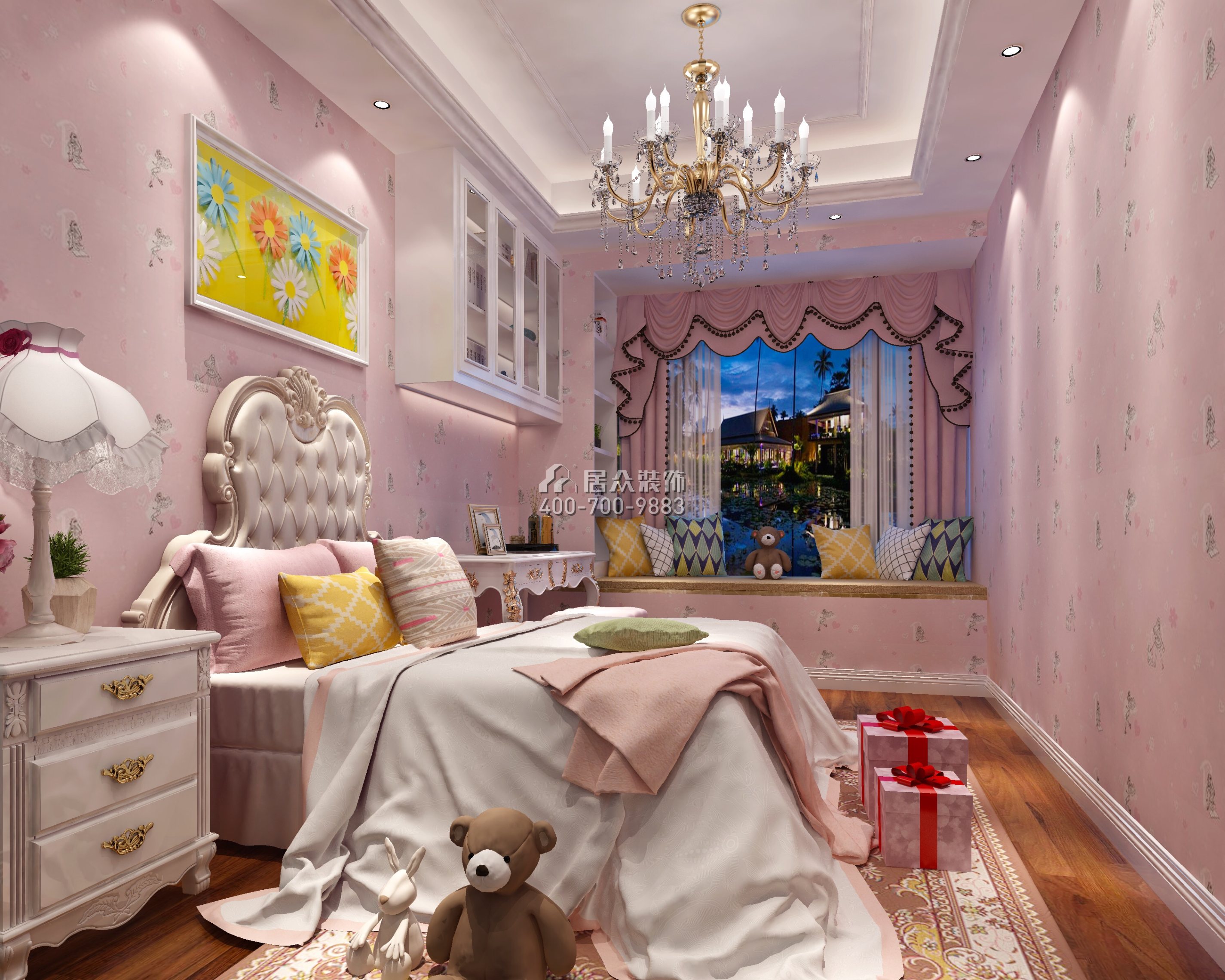 碧海君庭160平方米新古典風格平層戶型臥室裝修效果圖