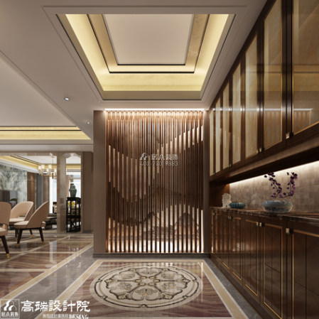 湘江一號210平方米中式風格平層戶型玄關裝修效果圖