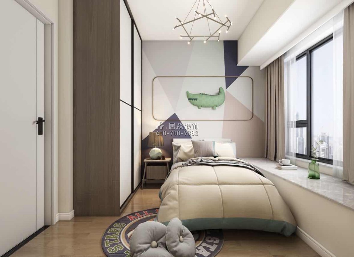 陽基御龍山100平方米現代簡約風格平層戶型臥室裝修效果圖