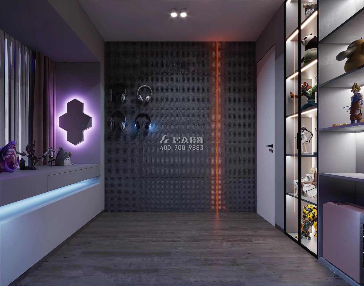 中洲濱海華府一期166平方米現代簡約風格平層戶型娛樂室裝修效果圖