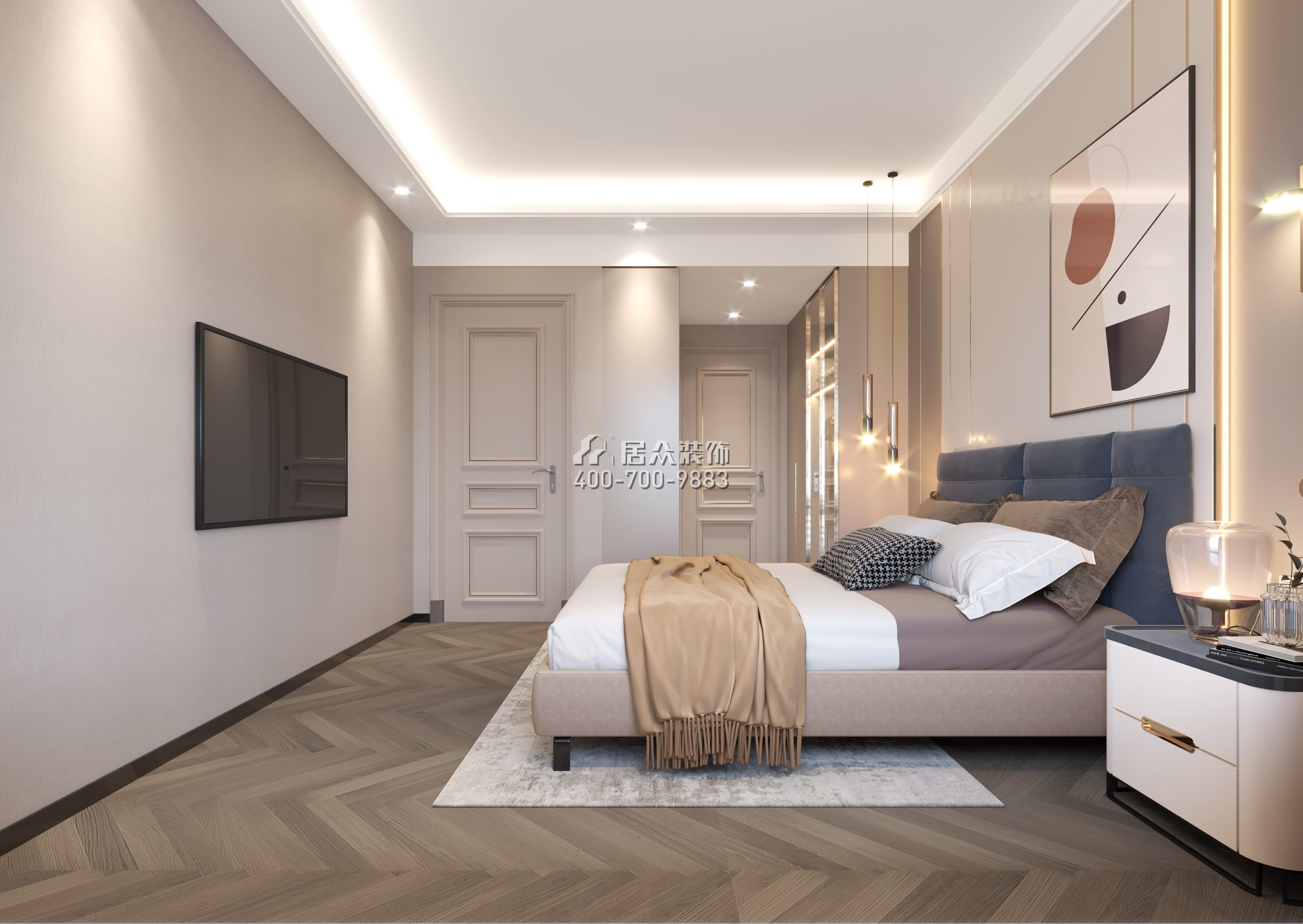 星城翠珑湾128平方米现代简约风格平层户型卧室装修效果图
