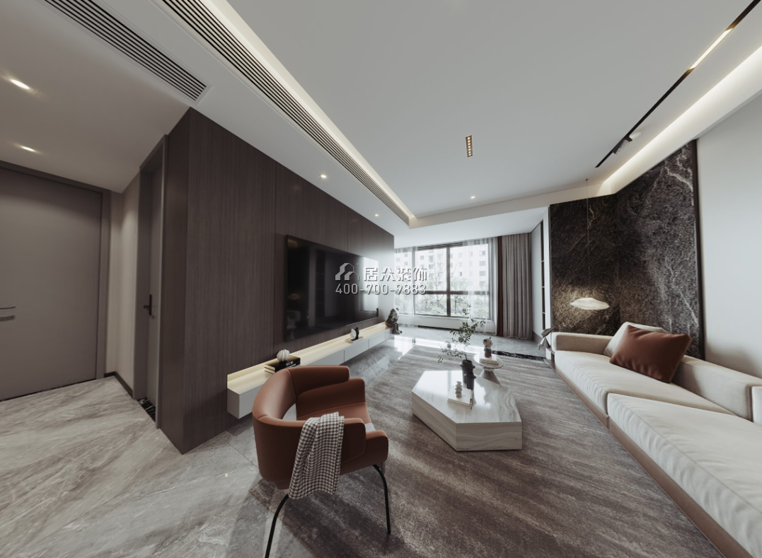 金泓凱旋城120平方米現代簡約風格平層戶型客廳裝修效果圖
