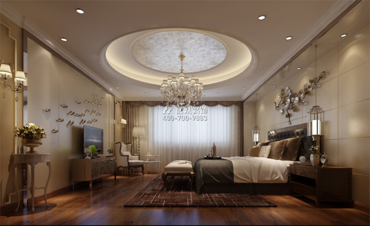 容桂碧桂园500平方米中式风格别墅户型卧室装修效果图