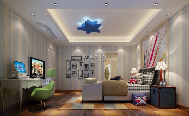 碧桂園600平方米歐式風格別墅戶型臥室裝修效果圖