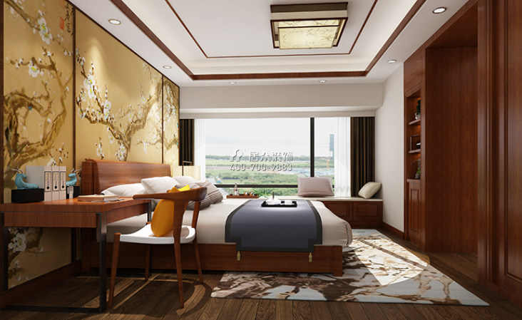 天悦南湾100平方米中式风格平层户型卧室装修效果图