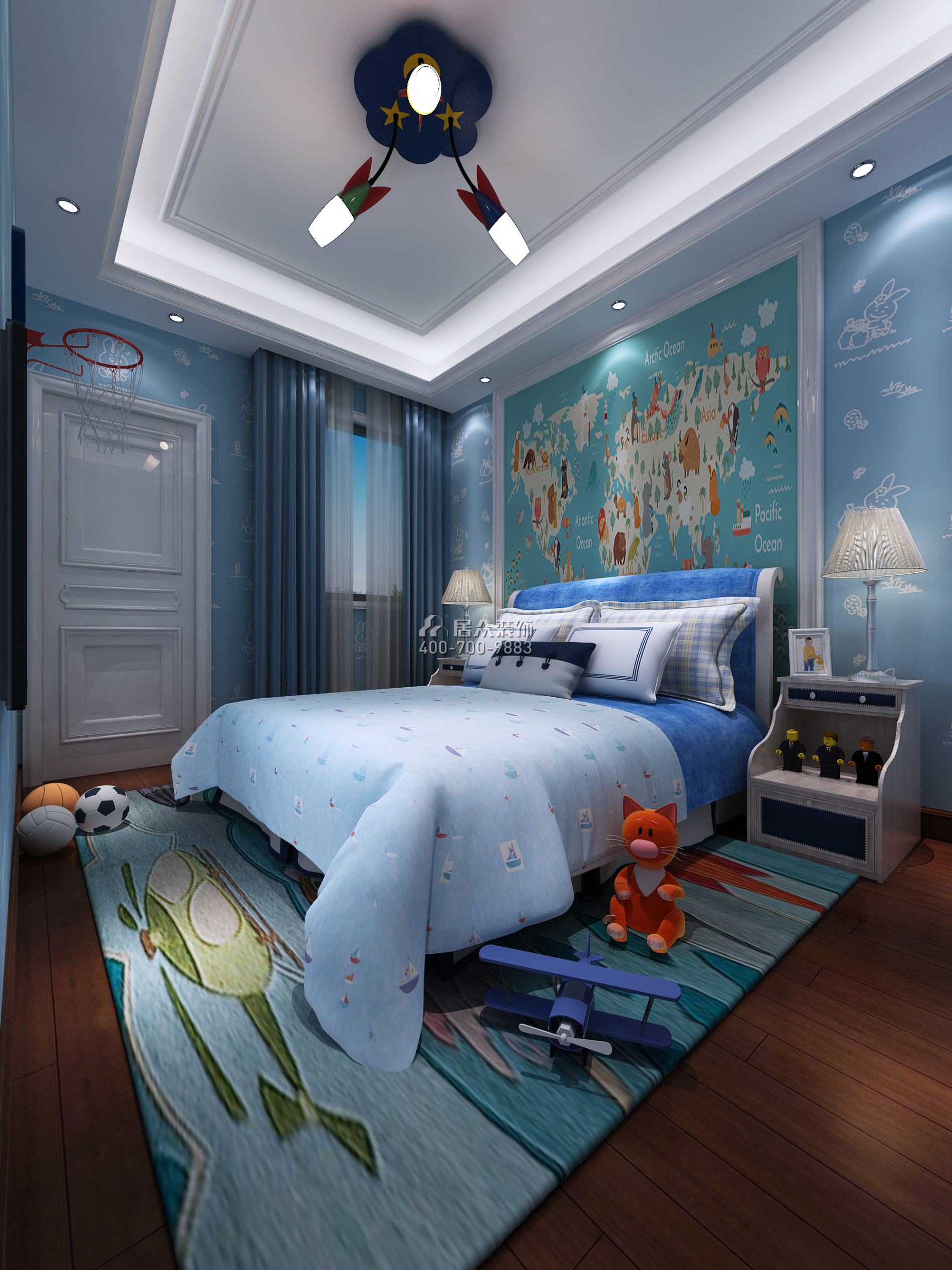 雅居樂雍華廷260平方米歐式風格別墅戶型兒童房裝修效果圖