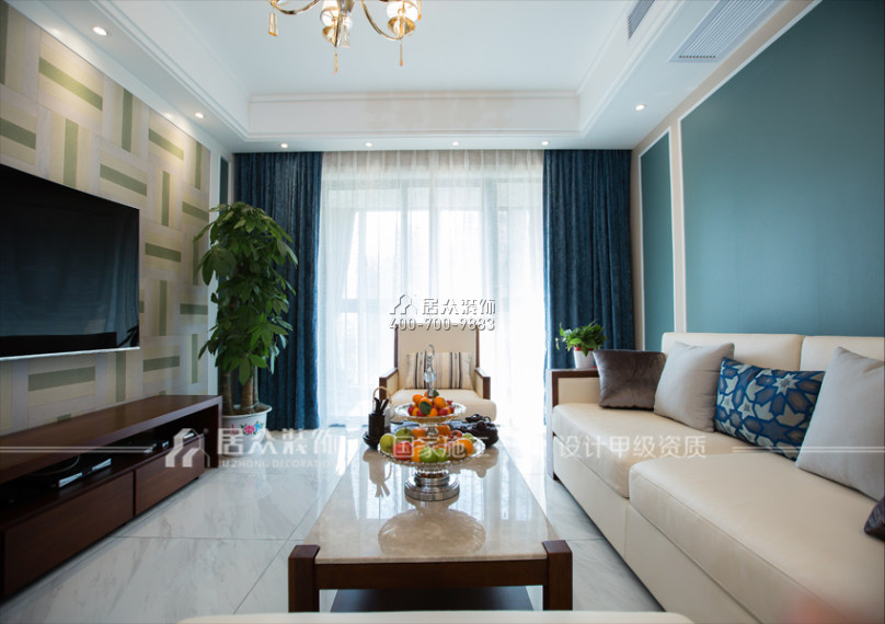 藍天嘉苑150平方米中式風格平層戶型客廳裝修效果圖