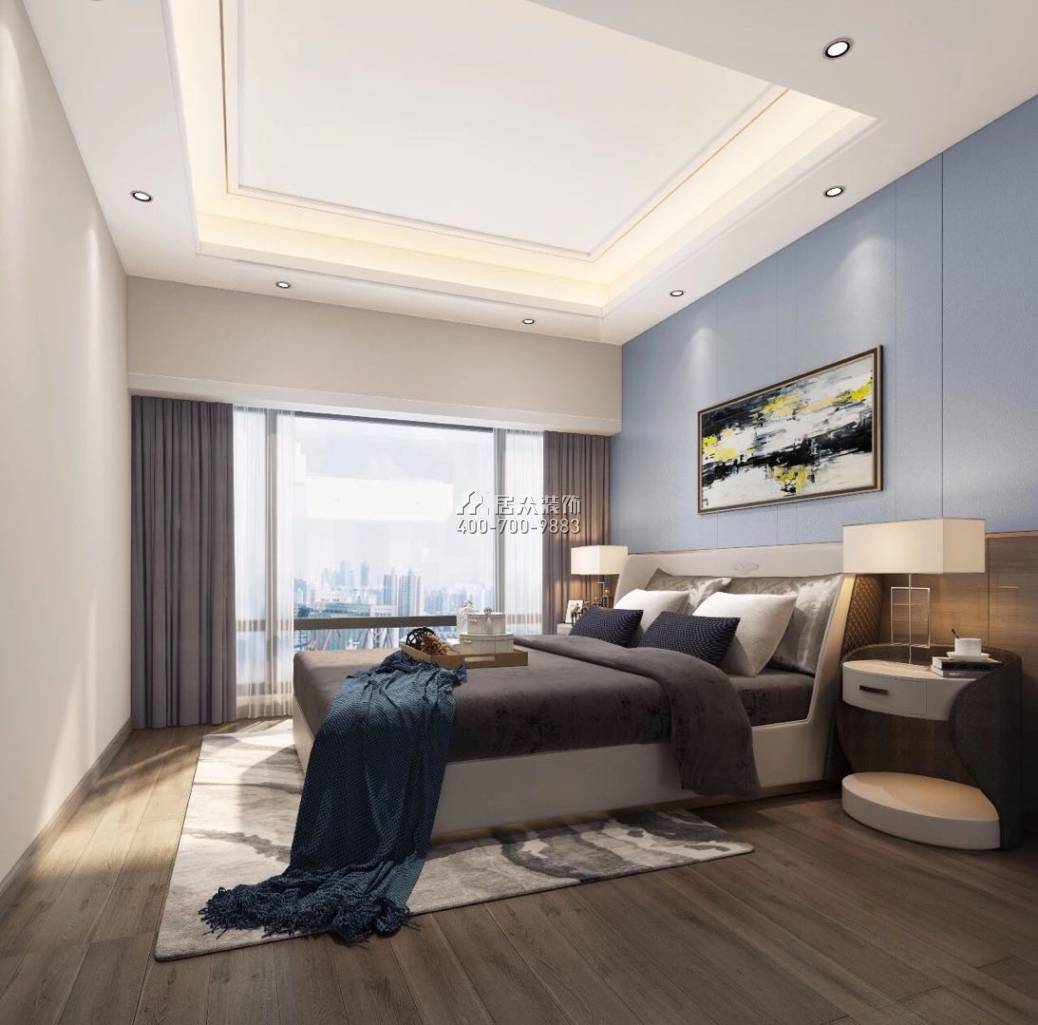 富通丽沙花都140平方米现代简约风格平层户型卧室装修效果图