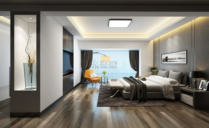 虹湾花园183平方米现代简约风格平层户型卧室装修效果图
