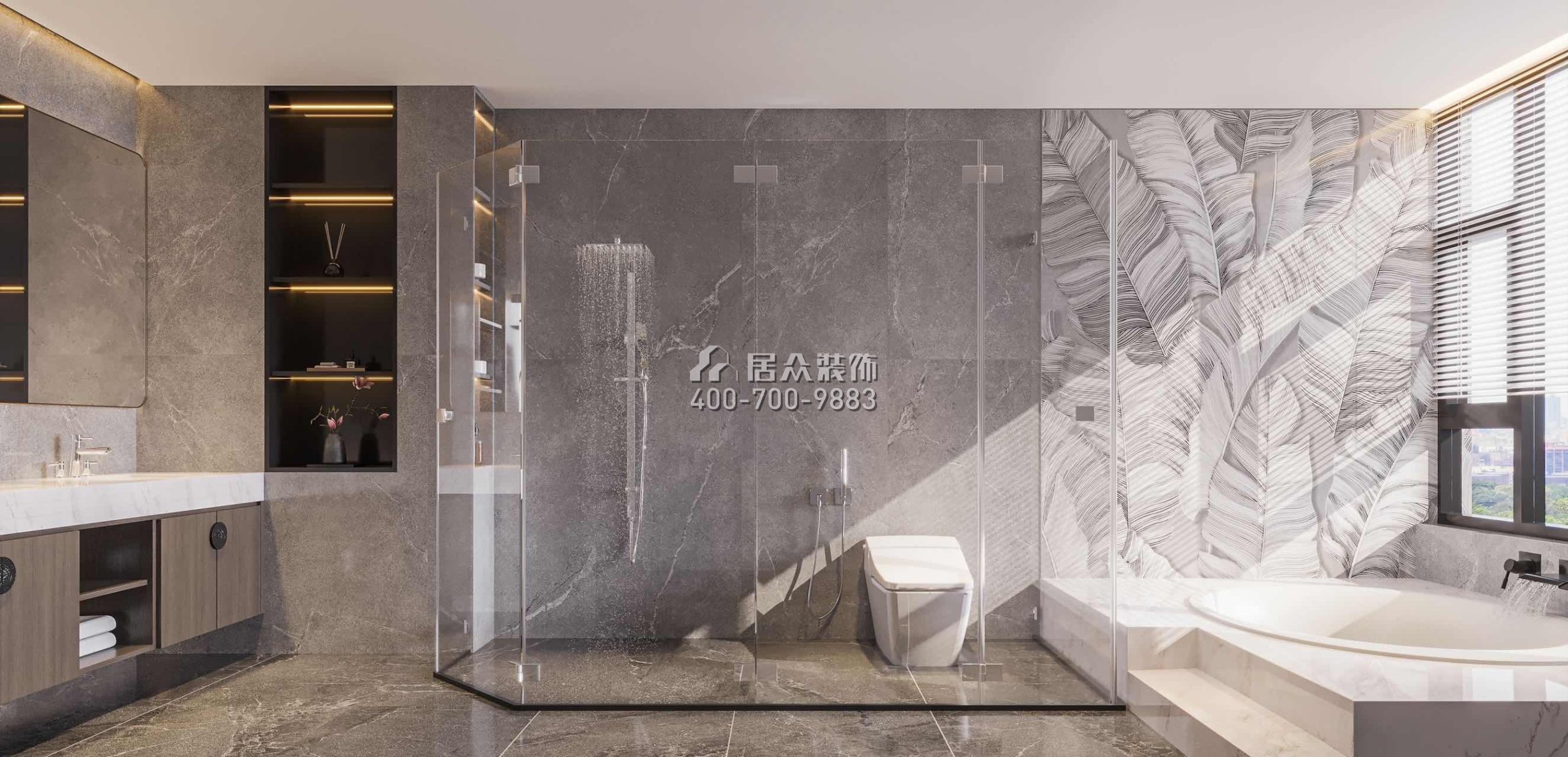 中海汤泉450平方米中式风格别墅户型卫生间装修效果图