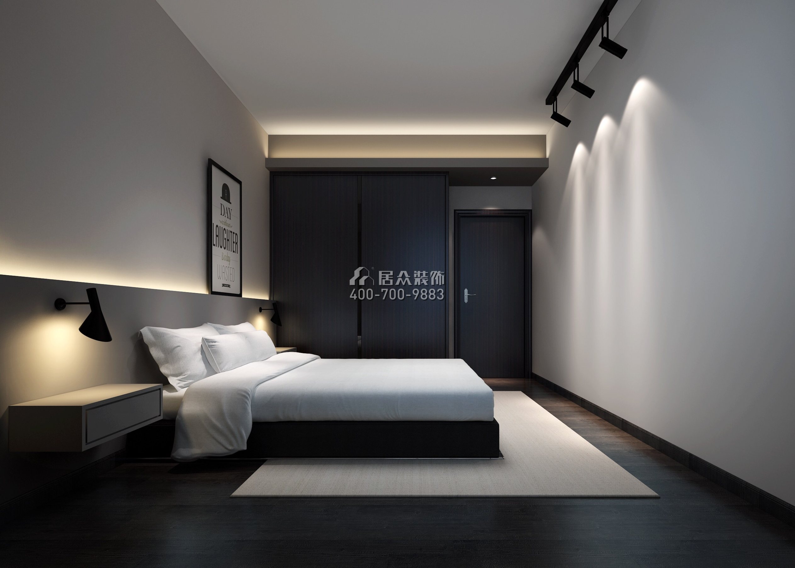 隆生东湖九区155平方米现代简约风格平层户型卧室装修效果图