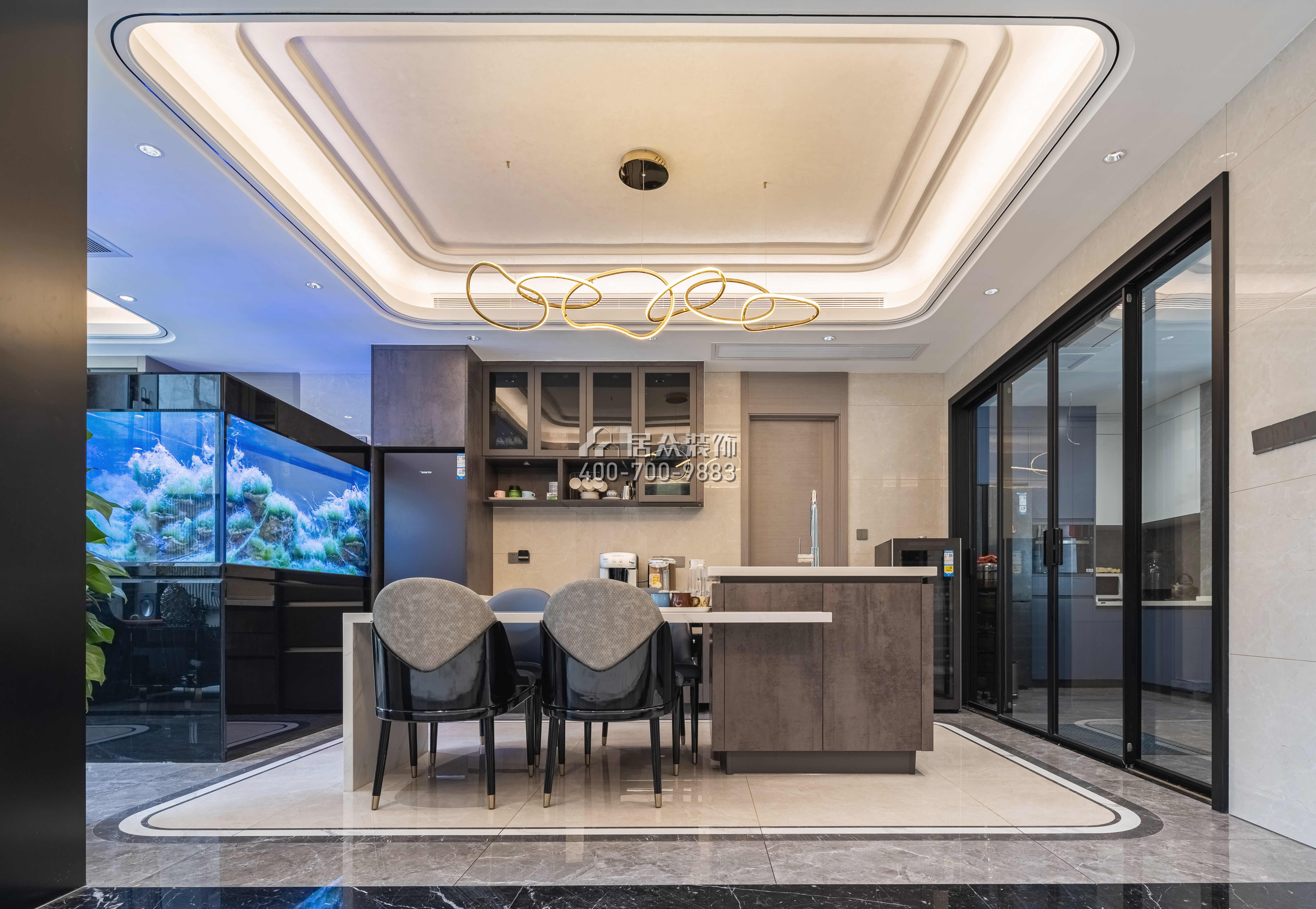 海逸豪庭御峰321平方米現代簡約風格別墅戶型茶室裝修效果圖