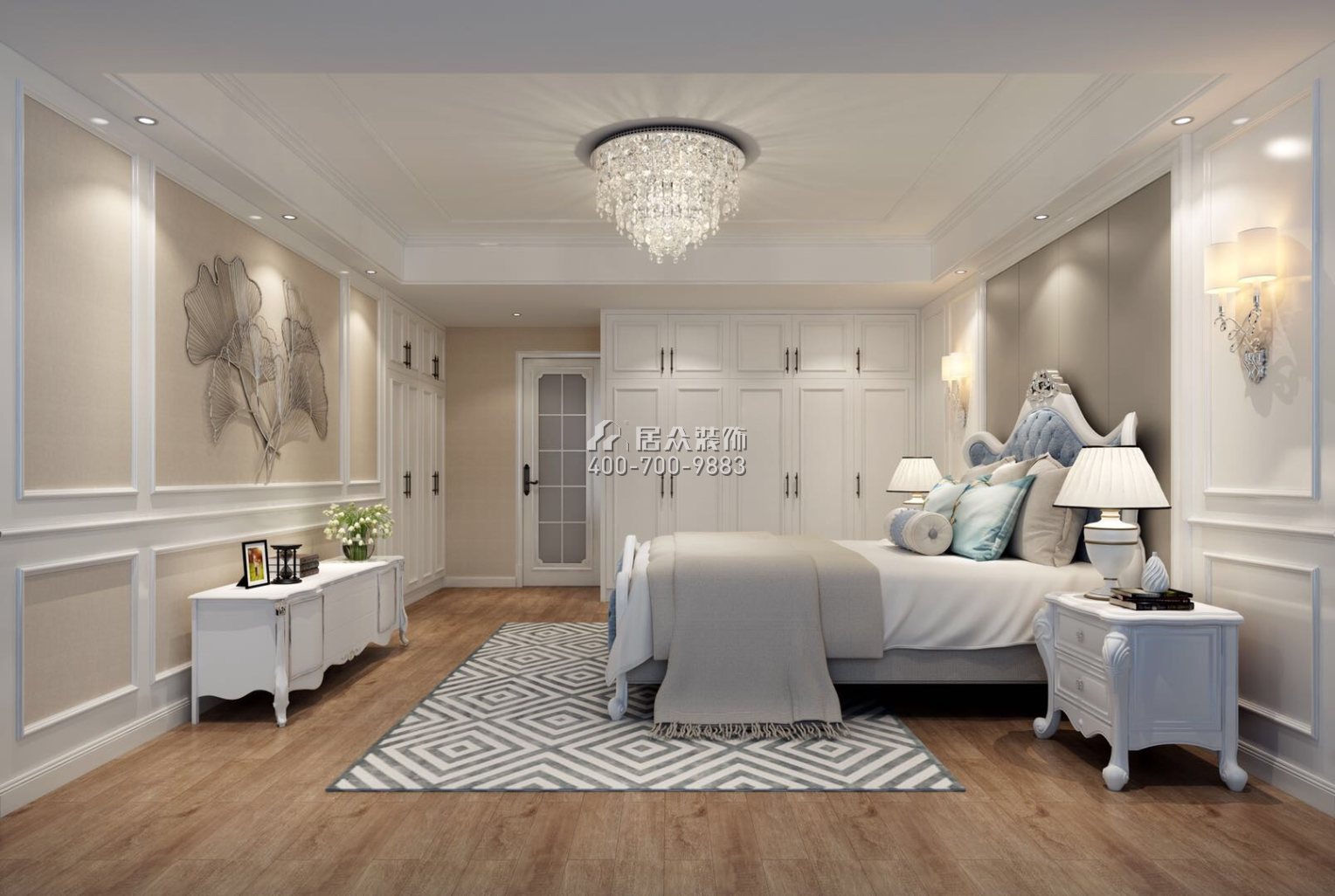 山海翠庐160平方米欧式风格复式户型卧室装修效果图