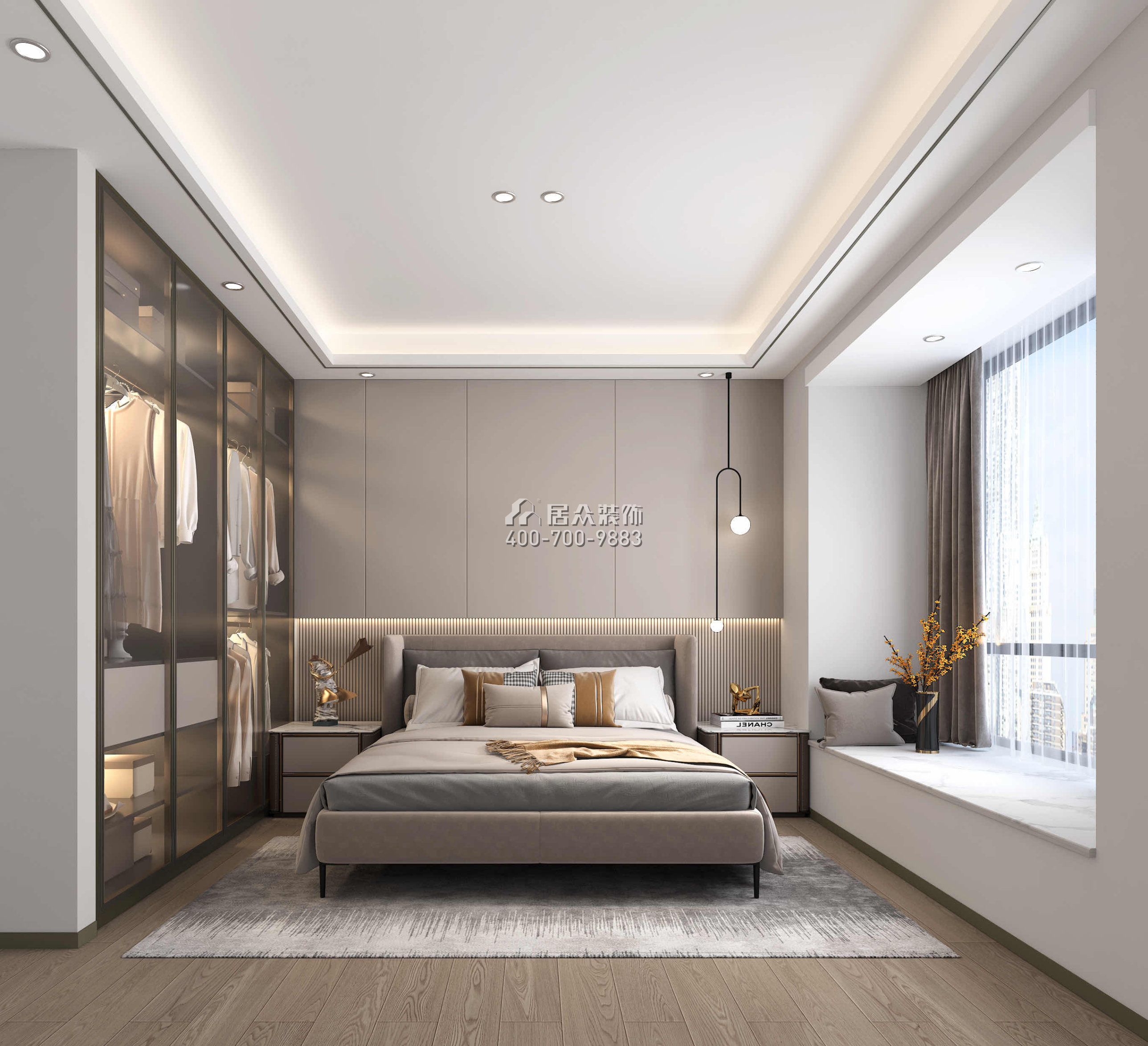 壹方中心175平方米现代简约风格平层户型卧室（中国）科技有限公司官网效果图