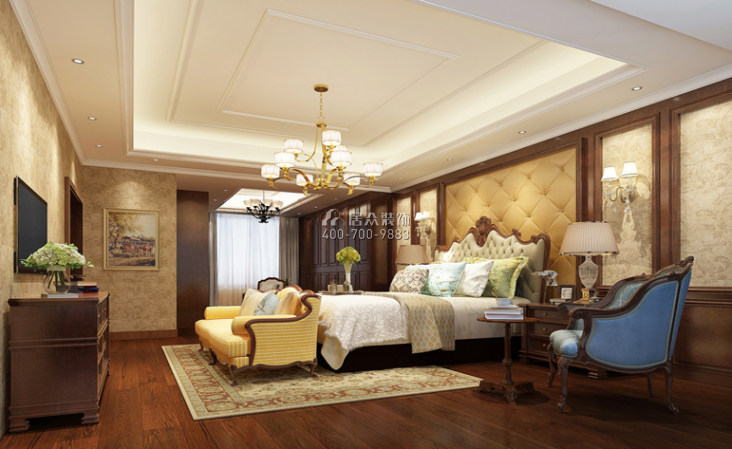 半岛城邦三期258平方米欧式风格平层户型卧室装修效果图
