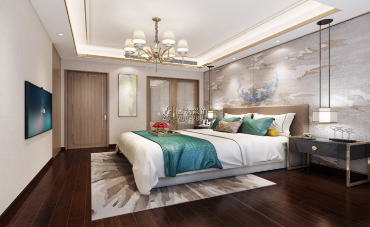香山美墅花园124平方米现代简约风格平层户型卧室装修效果图
