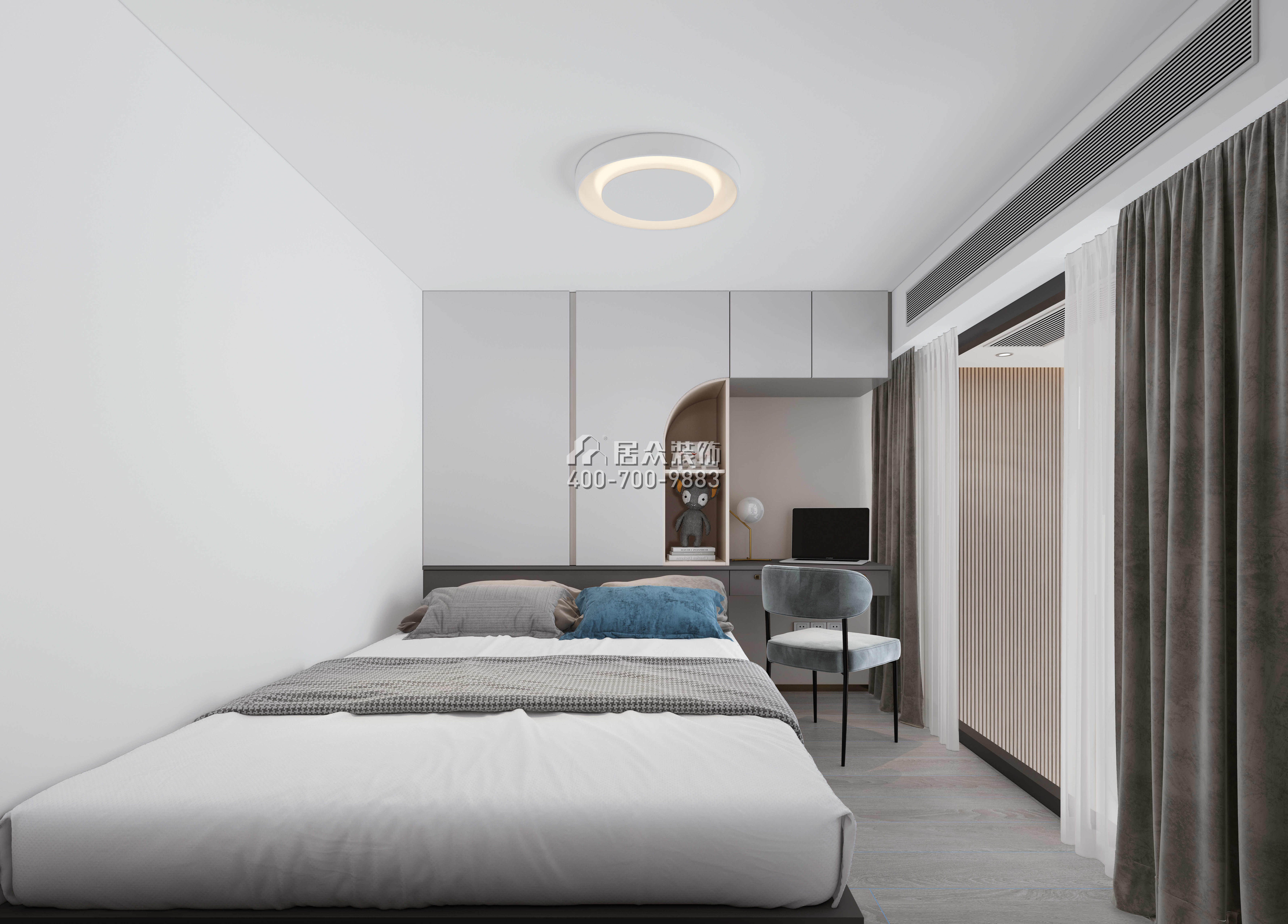 万科臻湾汇110平方米现代简约风格平层户型卧室装修效果图