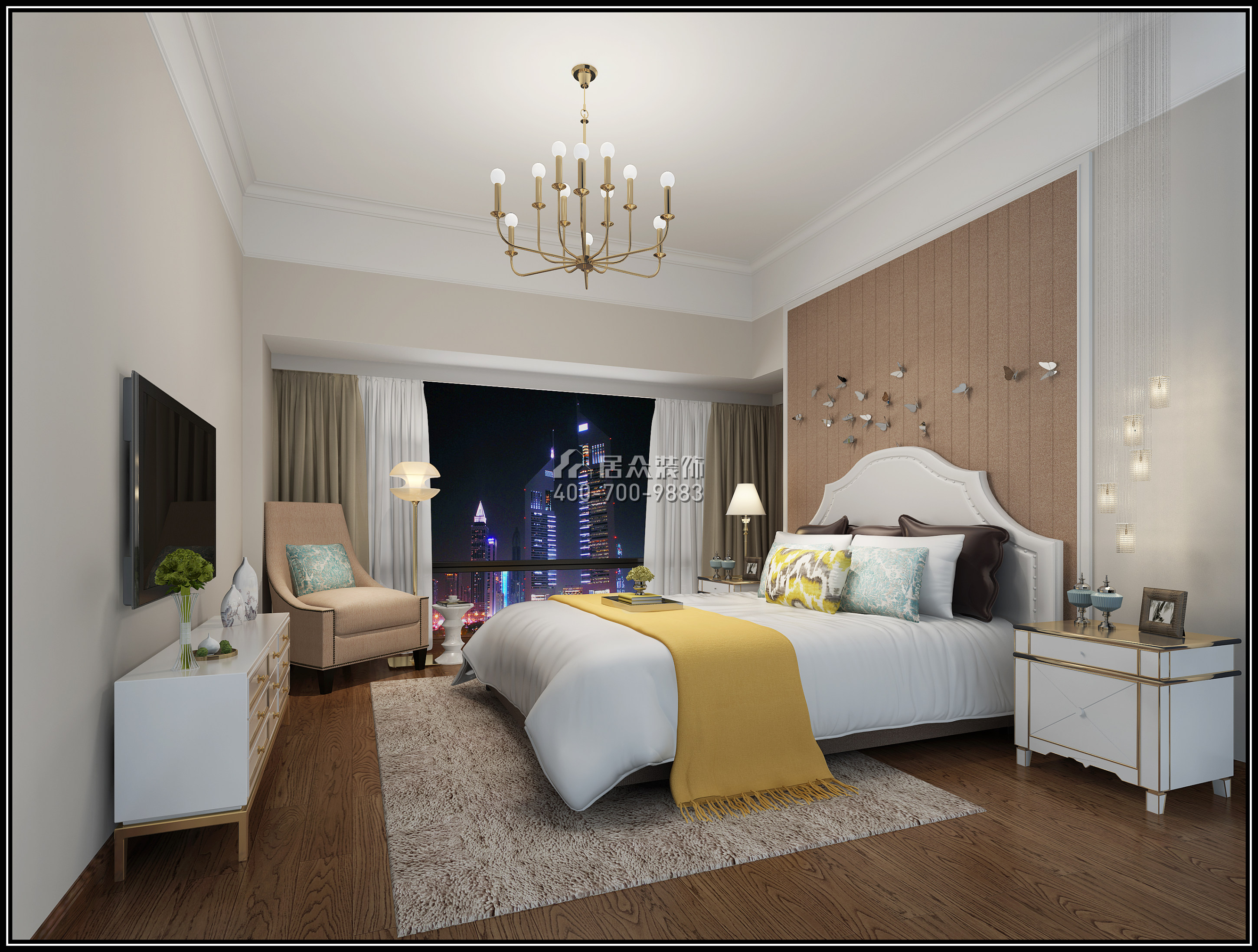 前海丹华园145平方米欧式风格平层户型卧室装修效果图