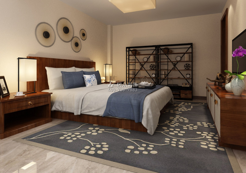 江南水乡500平方米中式风格复式户型卧室装修效果图