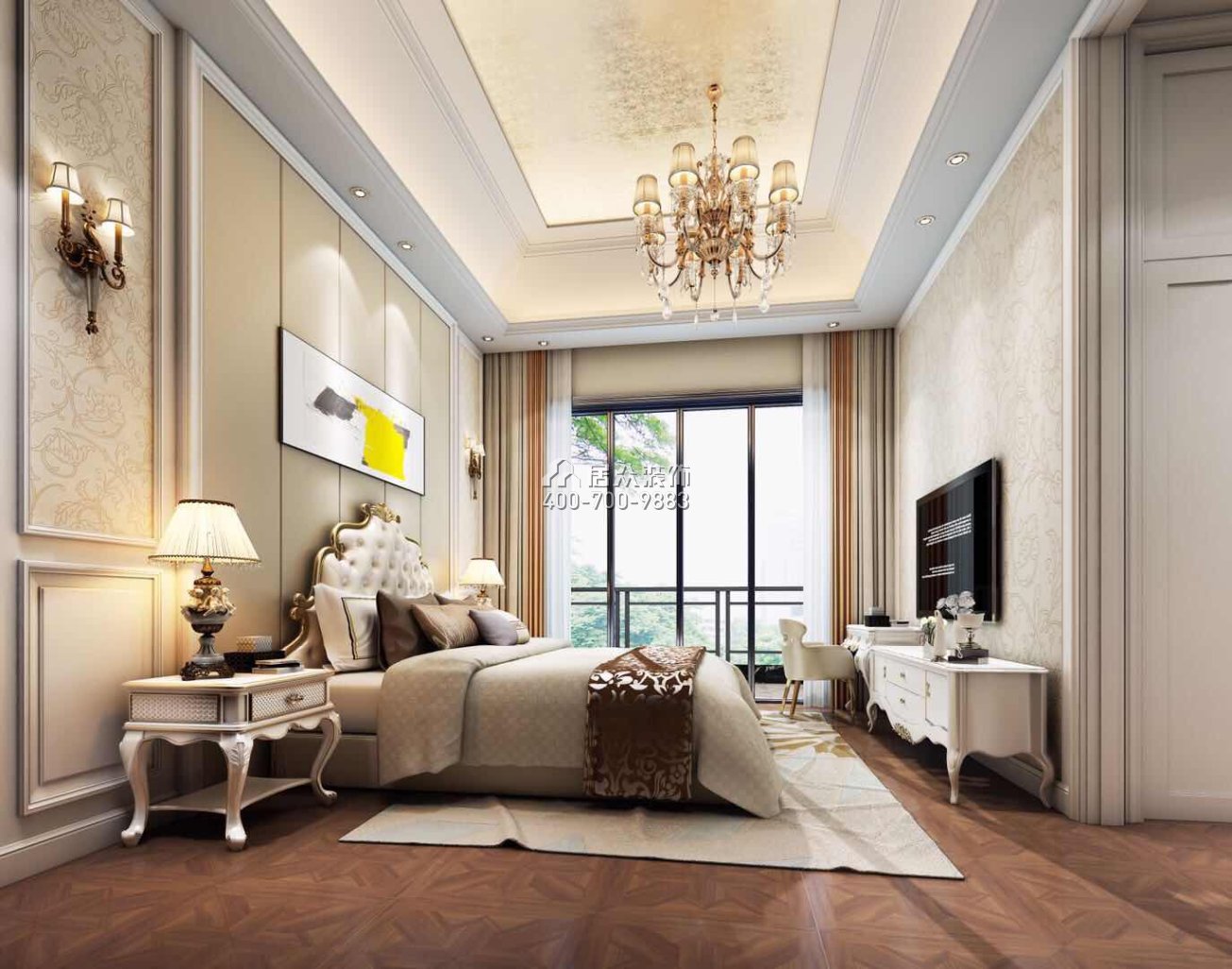 新世纪上河居360平方米欧式风格复式户型卧室装修效果图