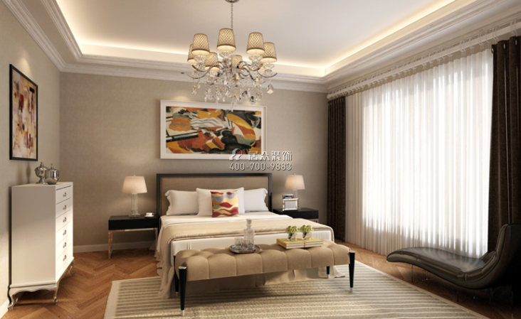云溪香山135平方米欧式风格平层户型卧室装修效果图