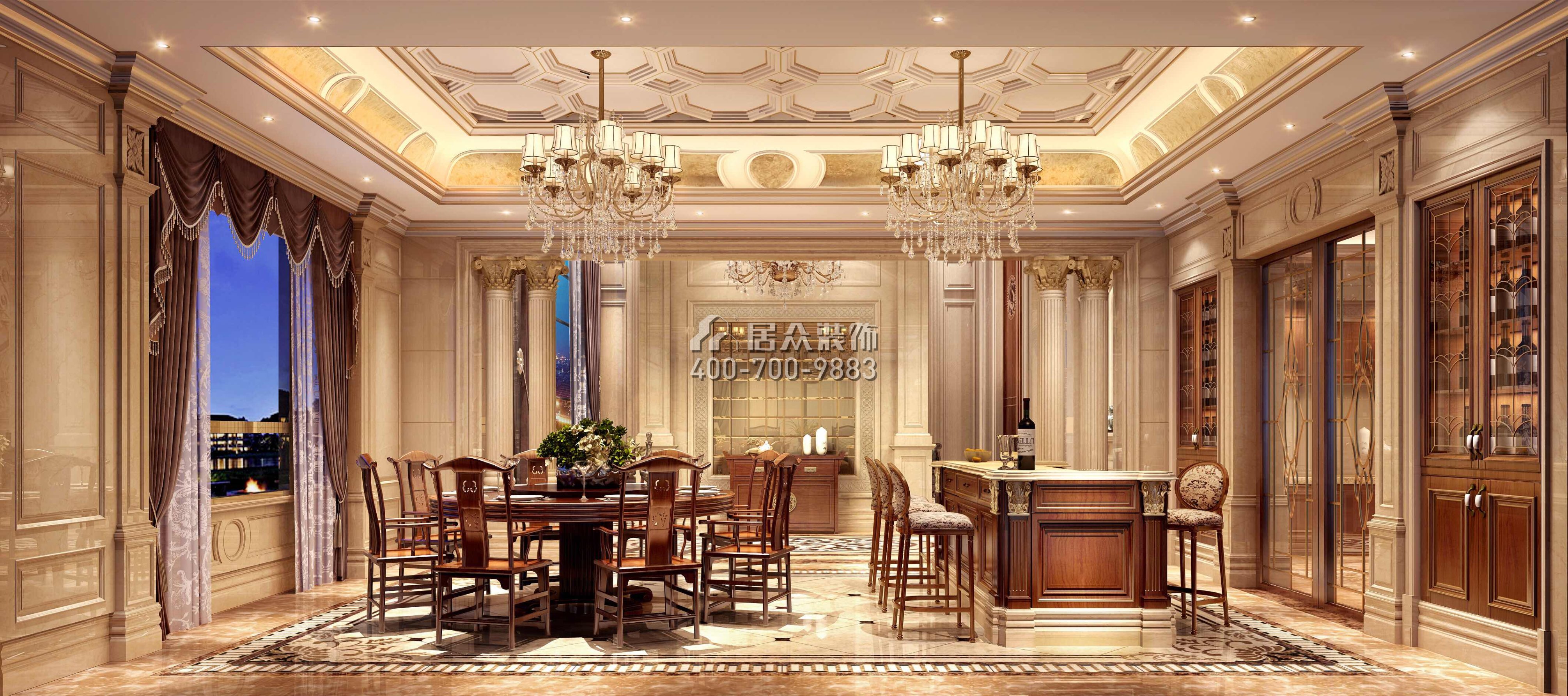东江明珠花园800平方米欧式风格别墅户型餐厅装修效果图