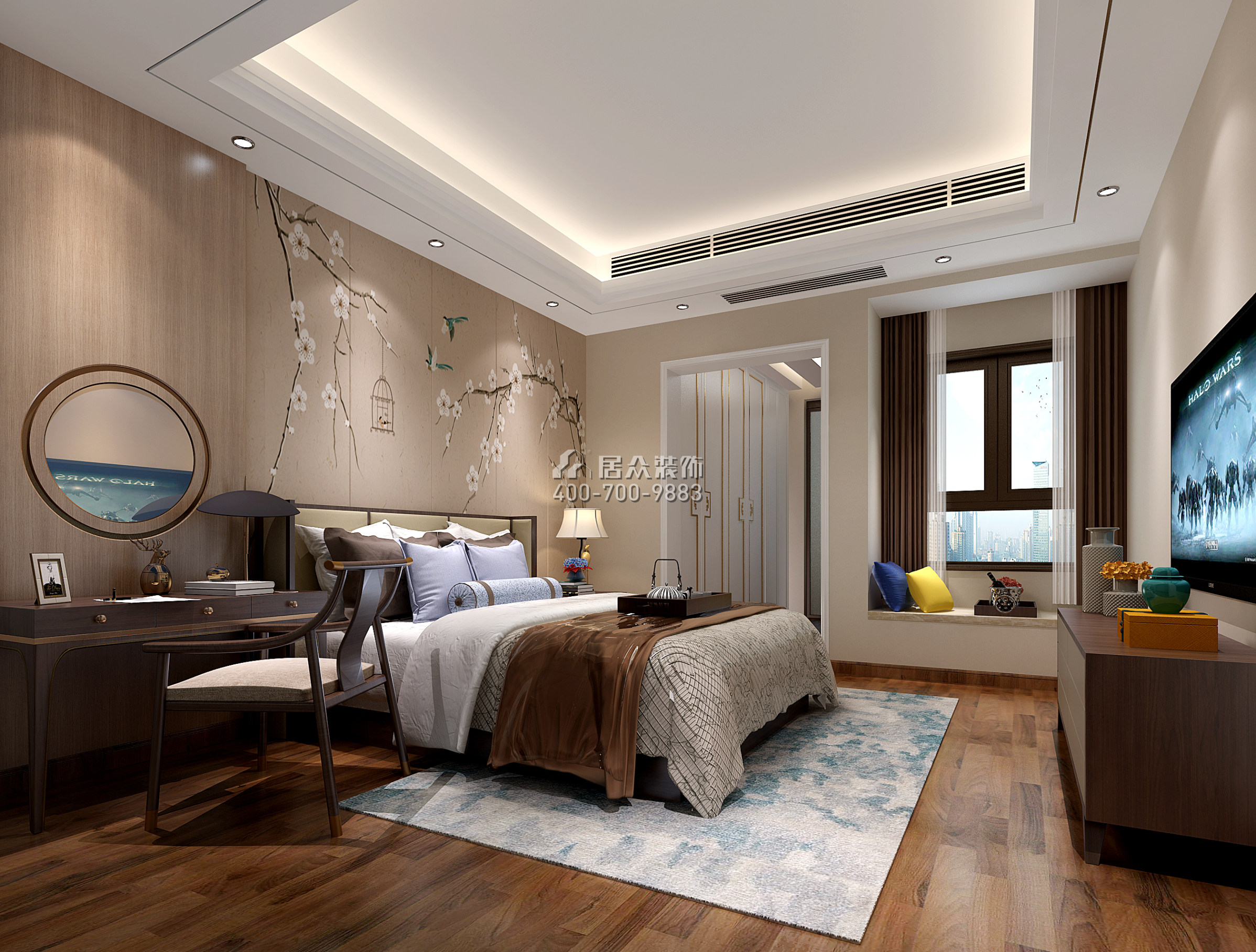 星河丹堤242平方米中式風格復式戶型臥室裝修效果圖