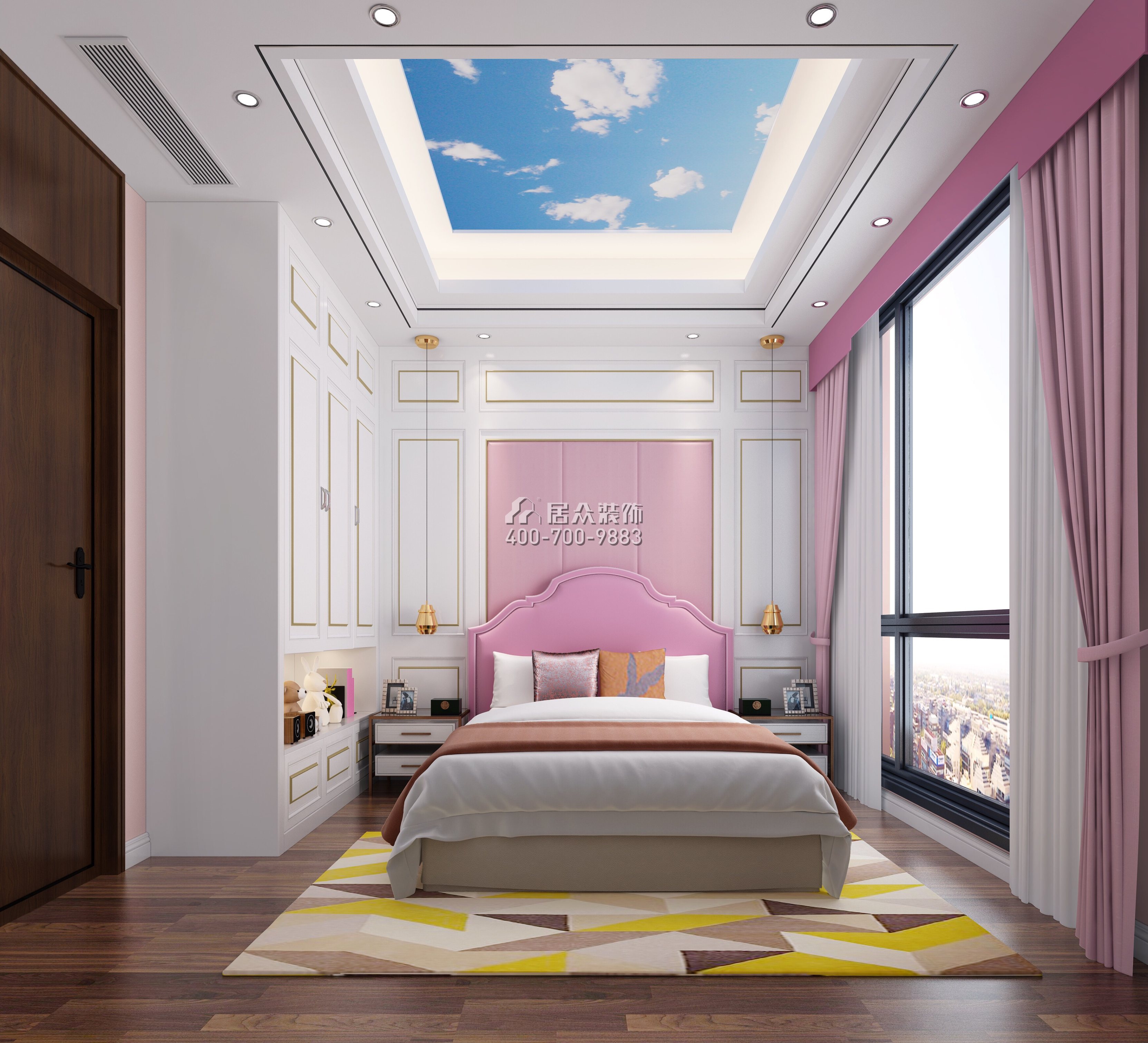 中信领航一期160平方米中式风格平层户型卧室装修效果图