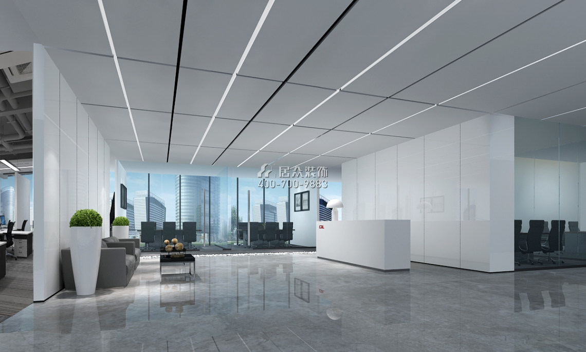 东莞天安数码城1000平方米现代简约风格平层户型客厅装修效果图