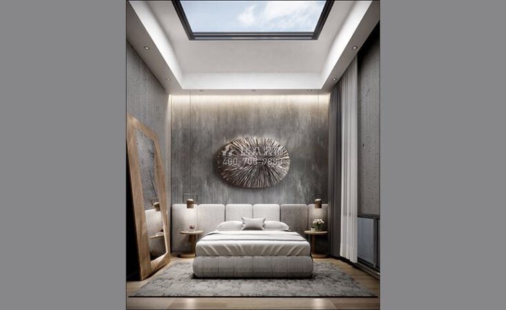 华景园御庭轩45平方米现代简约风格复式户型卧室装修效果图