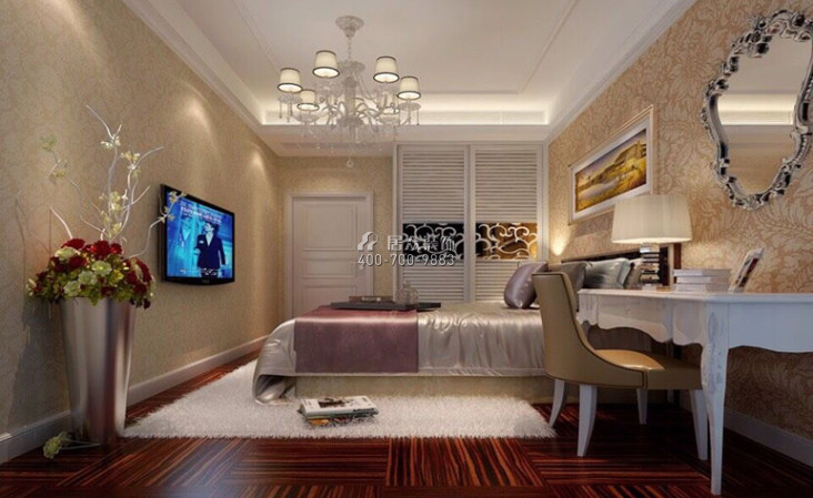 锦绣山河180平方米欧式风格复式户型卧室装修效果图