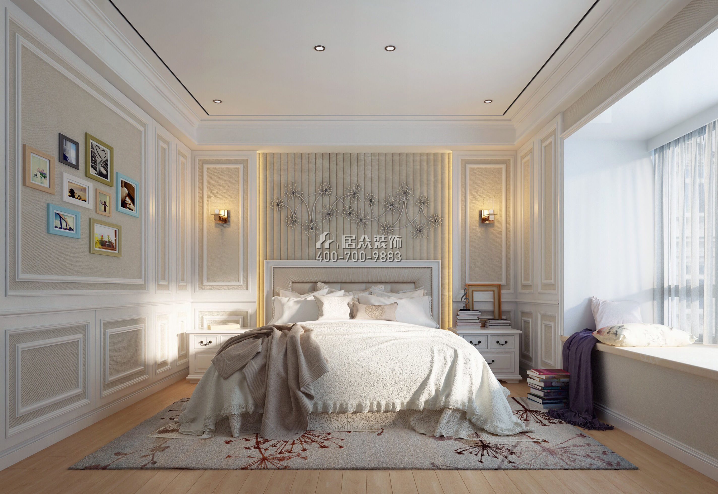 紅樹別院173平方米美式風格平層戶型臥室裝修效果圖