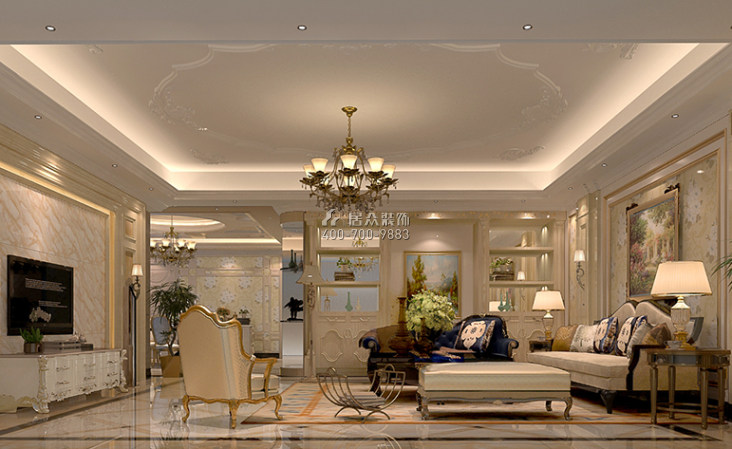 万建紫庭275平方米欧式风格平层户型客厅装修效果图