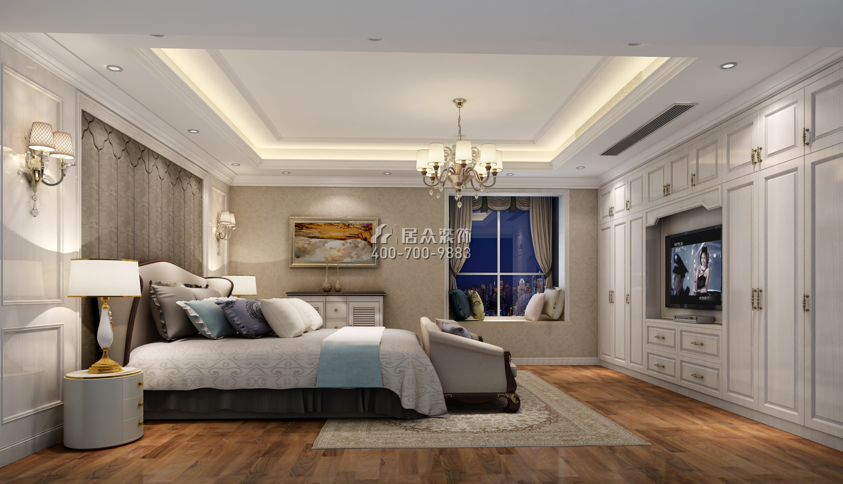 汇雅苑140平方米混搭风格平层户型卧室装修效果图