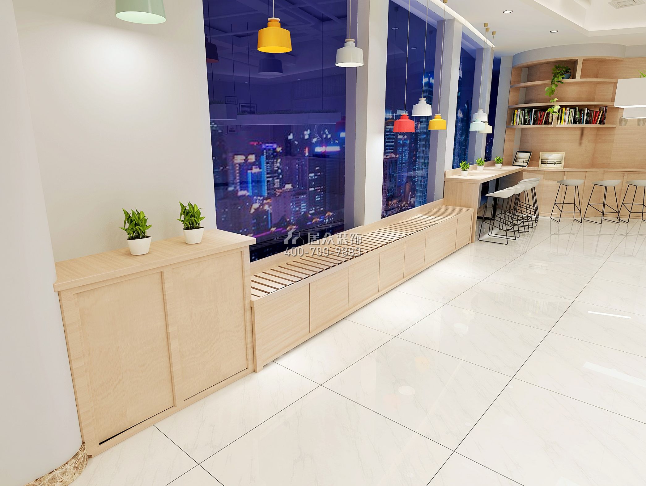 公装500平方米现代简约风格公装（已弃用）户型客厅装修效果图