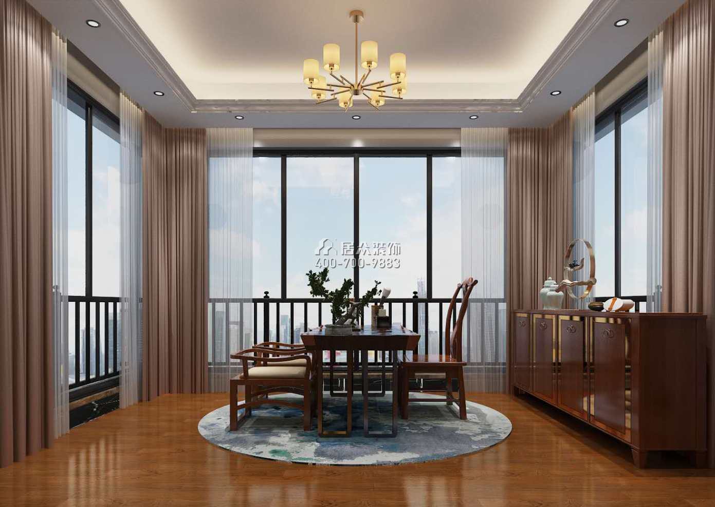 保利天汇120平方米欧式风格平层户型茶室装修效果图