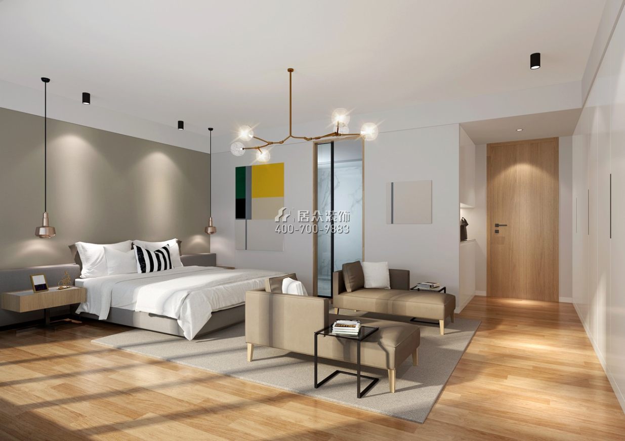 南海玫瑰園160平方米現代簡約風格平層戶型臥室裝修效果圖