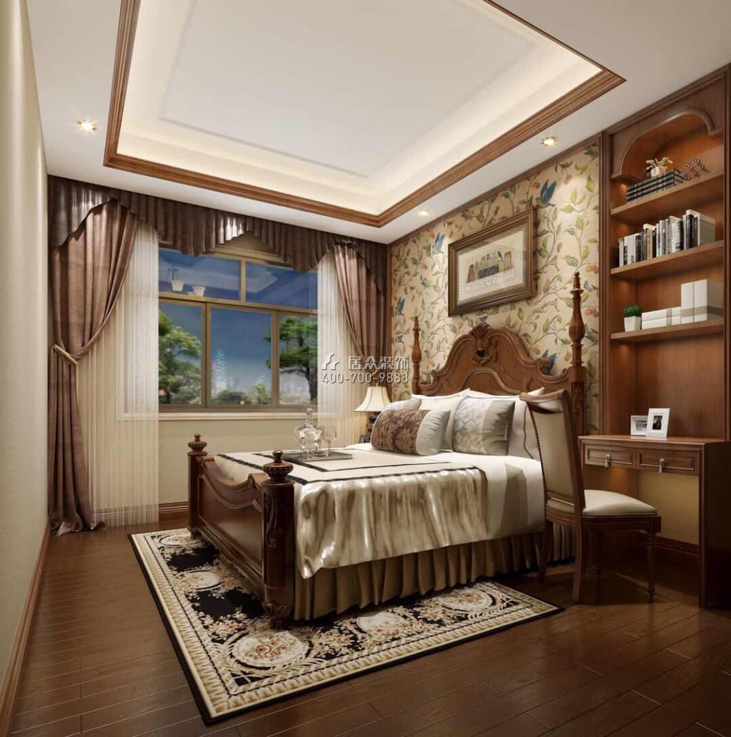 海逸豪庭御峰268平方米美式風格別墅戶型臥室裝修效果圖