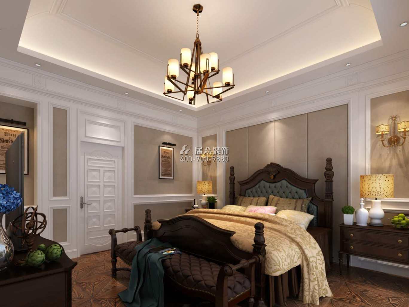 运达城350平方米新古典风格别墅户型卧室装修效果图