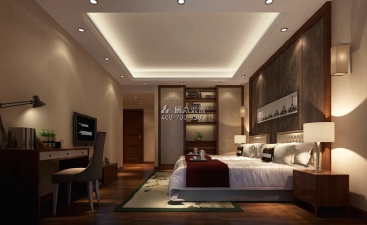 奥园神农养生城300平方米中式风格平层户型卧室装修效果图