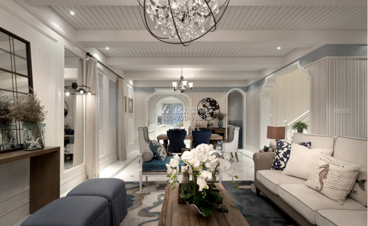 锦绣桃源公寓230平方米地中海风格复式户型客厅装修效果图