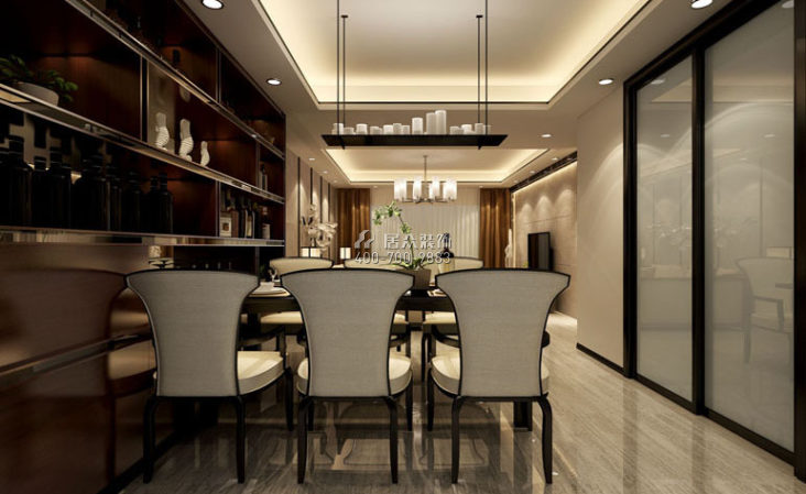 信和御龙山165平方米中式风格平层户型餐厅装修效果图