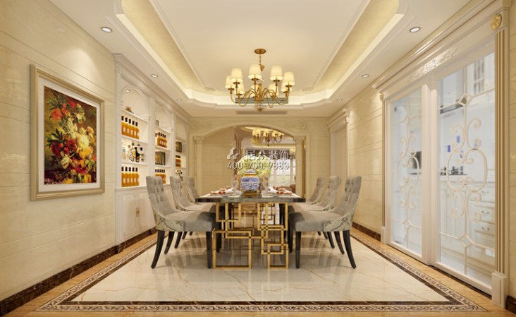 山语清晖一期190平方米欧式风格平层户型餐厅装修效果图